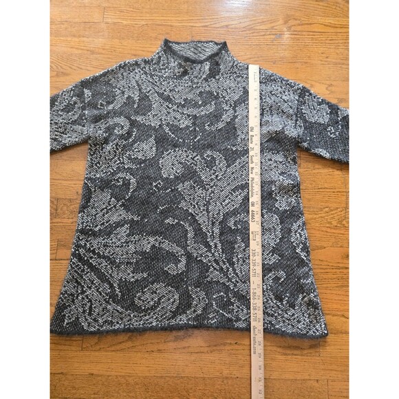 Peruvian Connection Alpaca Blend Womens Mock Kneck Knit Sweater Gray Size Medium - Picture 7 of 7